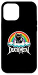 Coque pour iPhone 14 Plus Death Metal Cat Rainbow Bracelet en métal lourd pour enfants