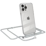 EAZY CASE for Apple iPhone 13 Pro Max Cover with Band Phone Chain Silicone Gray