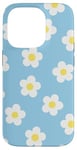 iPhone 14 Pro Light Blue Flower Daisy Leaf Cute Floral Pastel Pattern Case