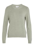 Viril O-Neck L/S Knit Top - Noos Tops Knitwear Jumpers Green Vila