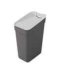 CURVER Poubelle de Tri 30L "Ready To Collect" - Avec Support Mural pour Mur ou Porte - Cuisine, Salle de Bain, Buanderie - 100% Recyclé -Anthracite