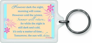 Look On Bright Side Sentimental Keyring Encouragement words All Time New Gift