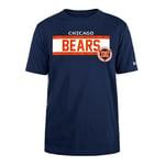 CHICAGO BEARS New Era Casquette NFL T-Shirt régulier Haute densité Encre sérigraphiée sur Le Devant Graphique Original Team Couleur Unisexe Marine