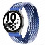 Flätad Solo Loop För Samsung Galaxy watch 4/5/6/44mm 40mm/klassisk rem 46 42mm/aktiv 2/Gear S3 armband 22mm 20mm Watch Band Blueberry XXS