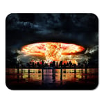 Mousepad Computer Notepad Office Atomic Nuclear Explosion in City Near The Sea at Night Atom Bomb Cloud Mushroom War Home School Game Player Computer Worker Inch