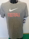 Mens Nike T-Shirts Football Top Grey UK Large Slim Fit 480644 (A19)