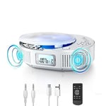 FELEMAN CD Player Portable Upgraded Boombox CD Player & Bluetooth Speaker 2 in 1 Combo, Rechargeable Portable CD Player for Car/Home with Remote Control, FM Radio (2211W)