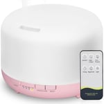 Hianjoo Essential Oil Diffuser 450ml, Electric Aroma Ultrasonic Aromatherapy Fragrant Oil Vaporizer Humidifier, Purifies The Air, Timer and Auto-Off Safety Switch, 7 LED Light Colors (Pink)