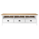 Meuble TV ll Range Blanc 158x40x47 cm Bois de pin solide - Prolenta Premium