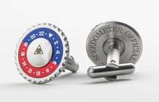 Speedometer Official Cufflinks Rolex GMT Master Pepsi Bezel Style. Italy Made