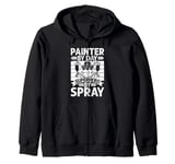 Painter by Day Superhero by Spray Painter Zip Hoodie