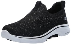 Skechers Women's GO Walk 7 Bling Sneaker, Black, 3 UK