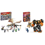 LEGO NINJAGO Egalt the Master Dragon Toy for 8 Plus Year Old Boys & Girls & NINJAGO Cole’s Elemental Earth Mech, Action Figure Toy, Dragons Rising Building Set