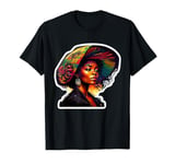 Colorful African American Woman in Hat T-Shirt