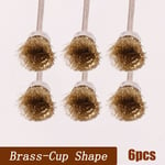 Mini brosse à roue en fil d'acier,3mm,laiton,nylon,tasse à poils,polissage de livres,brosses pour Dremel,outils éloignés,accessoires - Type Brass-Cup 6pcs