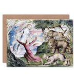 Painting Book Divine Comedy Blake Dante Running Beasts Blank Greeting Card