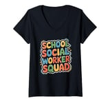 Womens School Social Worker Squad, Social Work and Caseworker Team V-Neck T-Shirt