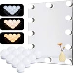 Mowze - Lumière de Miroir,Lampe Miroir Maquillage led avec 12 Ampoules de Dimmable et 3 Modes de Couleur,Lumière Miroir Hollywood pour Miroir de