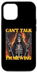 Coque pour iPhone 13 Pro Can't Talk I'm Mewing Funny Cringe Hard Skeleton Meme