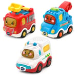 VTech Toot-Toot Drivers Toy Emergency Vehicles 3 Pack Realistic Sound Effects