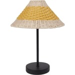 Beliani - Lampe de Table Boho avec Abat-Jour en Corde de Papier Beige et Jaune Momba