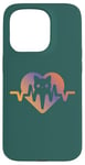 Coque pour iPhone 15 Pro Chat Heartbeat Nurse Animal Kitty Mom & Dad Heart Retro