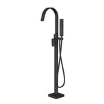 Robinet Mitigeur de baignoire design sur pieds en acier inoxydable et laiton, H. 111,6cm, NT3311 2.0, Noir (mat)