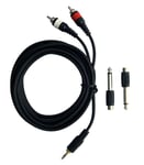 Pulse Sound Audio Cable 3,5mm - 2x Rca 3m + 6.3mm Adapters