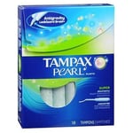 Tampax Pearl Tampons With Plastic Applicators Super Absorbency Unscented 18 each