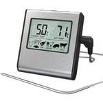 Thermomètre de Cuisson pour Viande Numérique avec Large Écran lcd pour Fumoir Four Cuisine Friandises Barbecue Grill Thermomètre avec Minuteur et