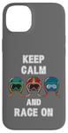 Coque pour iPhone 14 Plus Casques rétro vintage, Go Kart Car Racing, Keep Calm & Race On