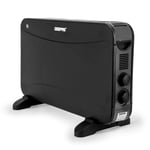 2KW Electric Convector Heater Freestanding Radiator in Black with Thermostat