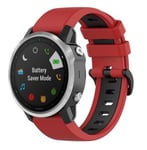 Strap-it Bracelet à boucle sport - compatible pour Samsung Galaxy WatchFenix ​​​​5s / 6s (rouge/noir)