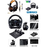 Volant 3 pédales Levier de vitesse Vidéo DRIVE SPORT GS 850-X compatible Xbox Séries X|S PS3 PS4 + Casque SPIRIT OF Gamer