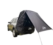 Hasika SUV Camping Tent Car Tailgate Shade Awning with Screen Net Midsize to Full Size SUV Van Waterproof 3000 MM UPF 50+ Black (Large)