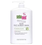 Sebamed Liquid Olive Face and Body Wash Pump Pot 1L, For Sensitive Skin, Unisex