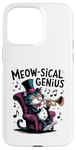 Coque pour iPhone 15 Pro Max Design de musicien amateur de chats Meowsical Genius