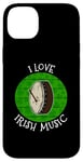 Coque pour iPhone 14 Plus St Patrick's Day Bodhran, j'aime la musique irlandaise