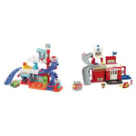 VTech Toot-Toot Drivers Fix & Fuel Garage, Car Tracks for Kids with Lights and Sounds, Musical Toy & Toot-Toot Drivers Fire Station, Car Playset Includes Fire Engine Toy Car