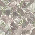 Rasch Tropical House 687859 Papier peint intissé avec feuilles de palmier multicolores en violet et vert