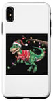 Coque pour iPhone XS Max Christmas Dinosaur T-Rex Lights Chapeau amusant Pull Espace