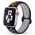 Sportrem för Apple Watch Band 45 mm 49 mm 44 mm 40 mm 41 mm 42 mm Silikonarmband correa iWatch Ultra 2 Series 9 8 SE 7 6 5 4 3 Black-Pride 10 M-L