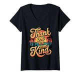 Womens Thank You For Being Kind Retro Sunset Positivity V-Neck T-Shirt