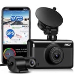 Dash Cam Front and Rear 4K & 1080P 【Built with WIFI & GPS】 (Single Front 4K), 3 Inch Touch Screen Dual Dash Car Camera, Driving Recorder with Night Vision, 24H Parking Monitor