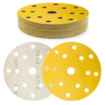 150mm Disque Abrasif 15 Trous Grain 320 Crochet et Boucle Disques de Ponçage 30 Pièces pour Ponceuses Orbitales Rondes et Aléatoires - pour le Bois le Métal et la Peinture