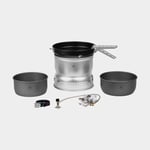 Trangia Gaskök 25 Large, 2100 W + 2 kittlar i HA / hårdanodiserad aluminium 1 stekpanna NS Non Stick-teflon vindskydd UL UltraLight-aluminium griptång rem, Winter Gas (230 gram)