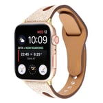 Apple Watch Series 4 40mm flash powder klockarmband i äkta läder - Guld