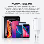 20 W:n USB-C-pikalatausadapteri iPhone 14-, 13-, 12- ja 11-sarjan laitteille