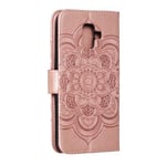 Flip Case for Samsung Galaxy A6 2018, Genuine Leather Case Business Wallet Case with Card Slots, Magnetic Flip Notebook Phone Cover with Kickstand for Samsung Galaxy A6 2018 (Rose Gold)