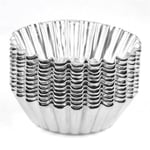 80 Pièces en Aluminium Ton Argent Moule à Aux Œufs Fabricants de Moules Cupcake Gâteau Doublé Outil Cuisson Étain